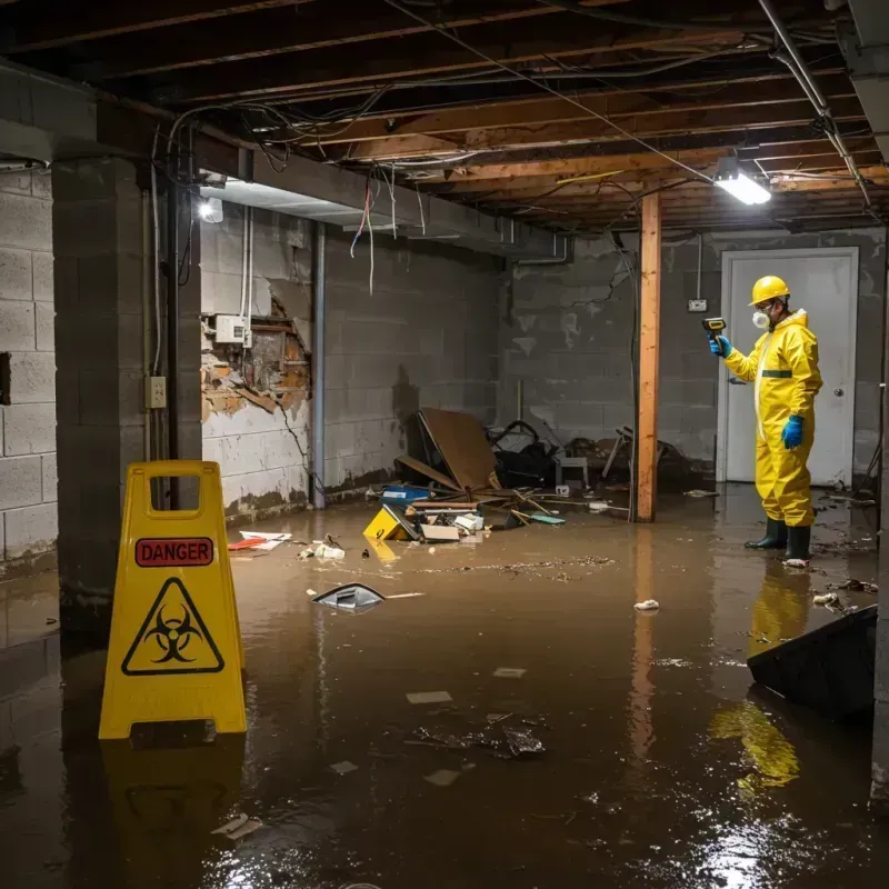 Flooded Basement Electrical Hazard in Clay Center, KS Property